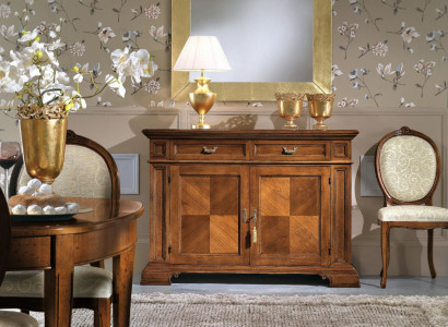 Kommode mit Spiegel Konsole Möbel Kommoden Schrank Design Luxus Sideboard 2tlg.