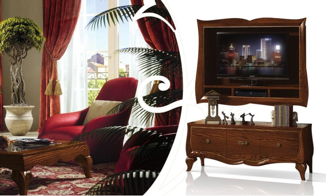 Lowboard rtv Schrank Sideboard Schrank tv Holz Klassisch Kommode Design Neu