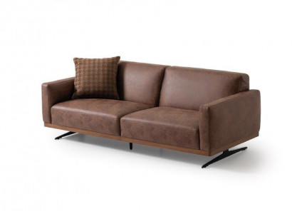 Modernes Ledersofa Sofa 3 Sitzer Design Couch Wohnlandschaft braun