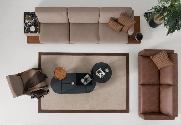 Modernes Ledersofa Sofa 3 Sitzer Design Couch Wohnlandschaft braun