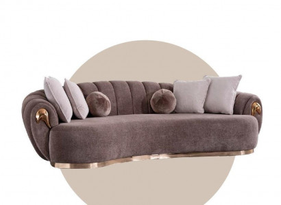 Dreisitzer Couch Polster Möbel Sofa Couchen Abgerundete Tropfen Form