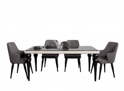 Tische Komplett Set Esstisch 4x Stühle Esszimmer Set Ess Gruppe Holz Tisch 5tlg