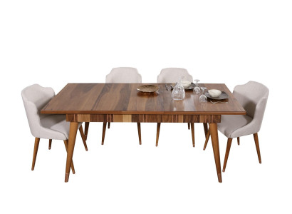 Esszimmer Set Ess Gruppe Holz Tisch Tische 5tlg Komplett Set Esstisch 4x Stühle