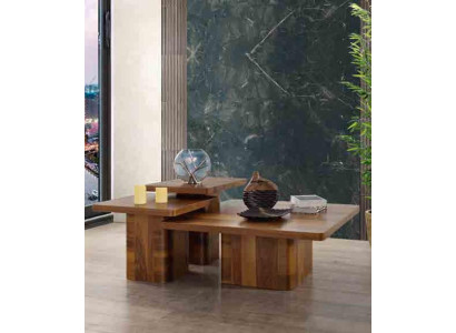 Holztisch Couchtisch Set 3tlg. Tisch Sets Wohnzimmer Sofa Holz Tische Möbel 