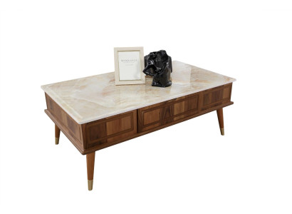 Design Couchtisch Wohnzimmer Steinoptik Tisch Beistelltisch Tische 160x68cm 