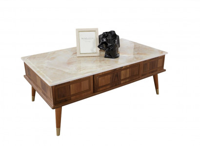 Design Couchtisch Wohnzimmer Steinoptik Tisch Beistelltisch Tische 160x68cm 