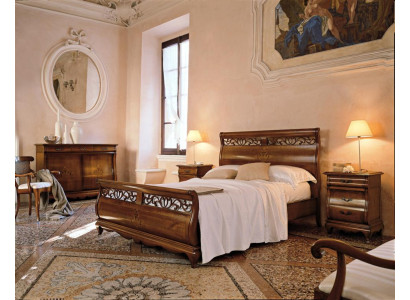 Schlafzimmermöbel Set 4tlg. Bett 2 Nachttische Kommode Massivholz Design Möbel