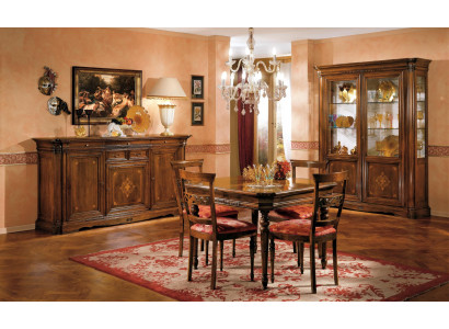 Esszimmer Set Esstisch 4x Stuhl Kommode Vitrine Garnitur Tisch Gruppe 7tlg Möbel