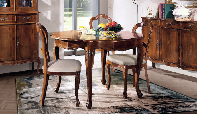 Esszimmer Set Stuhl Esstisch Garnitur rund Tische Stühle 4tlg Holztisch Echtholz