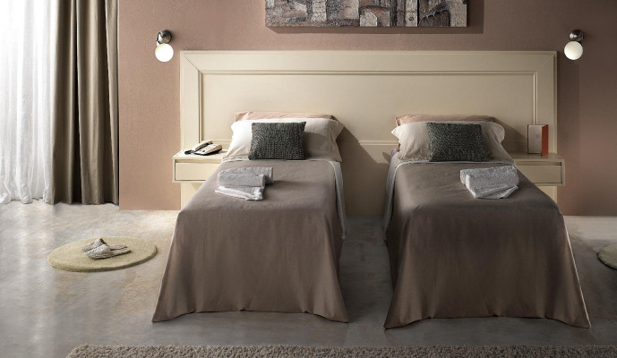 Design Moderne Luxus Möbel 4tlg. Set Hotel Einrichtung 2x Betten + Nachttisch