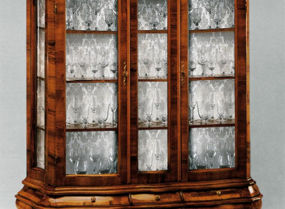 Wohnzimmer Anrichte mit 3 Schubladen und Glastüren Esszimmer Anrichte Massivholz