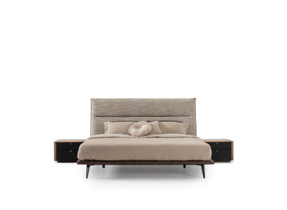 Modern Loft Design Schlafzimmer Bett Design Luxus Betten Polster Stil Möbel Neu grau