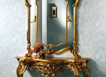 Spiegelkonsole Landhausstil Konsole Schminktisch mit Spiegel Konsolentisch Gold