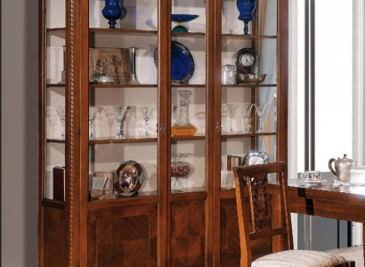 Vitrine Wohnzimmer Möbel Anrichte Massivholz Vitrinen Glas Schrank Echtholz