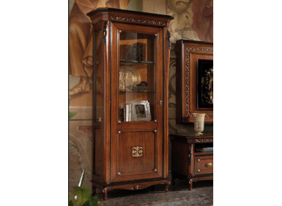 Vitrine 1 Tür Schrank Vitrinen Wohnzimmer Schränke Design Schrank Möbel Glas Neu