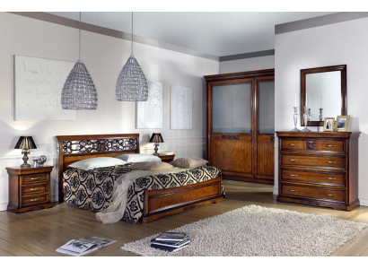 Schlafzimmer Holz Braun Bett Luxus Möbel Vaccari cav giovanni Massivholz Neu