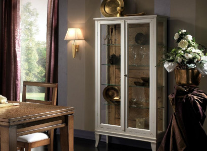 Retro Style Glas Esszimmerschrank Glastisch Schrank Vitrine Wohnzimmer Vitrinen