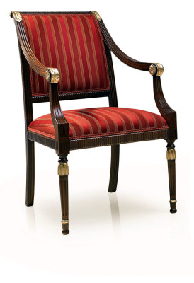 Esszimmer Holz Stühle Polster mit Armlehne Stuhl Rot Design Wohnzimmer Lehnstuhl