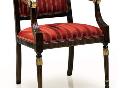 Esszimmer Holz Stühle Polster mit Armlehne Stuhl Rot Design Wohnzimmer Lehnstuhl