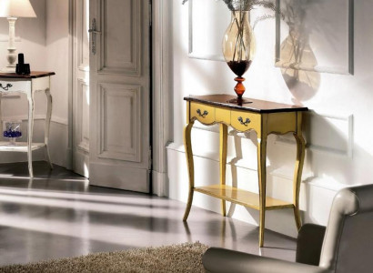 Konsolentisch Konsole Holzkonsole Tisch Flur Wandtisch Möbel Gelb Holz Möbel Neu