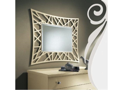 Spiegel Hängespiegel Holz Modern Wandspiegel Möbel Spieglein Design 90x90 Neu