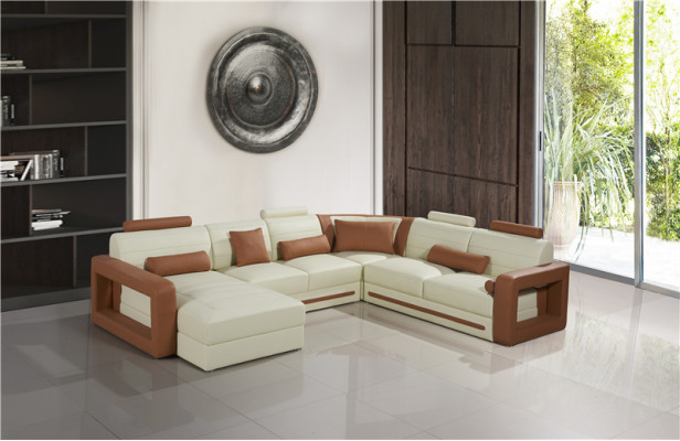 Designer Couch U Form Ecksofa Polster Couch Leder Garnituren Wohnlandschaft Neu