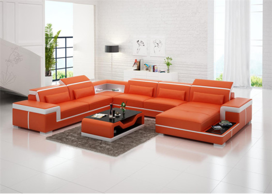 Sofas U Form Sofa Couch Polster Garnitur Wohnlandschaft Design Ecksofa Leder Neu