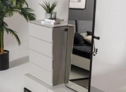 Kommoden Wohnzimmer Set Kommode mit Spiegel Holz Still Modern weiß