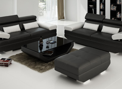 Luxus Möbel Sofagarnitur Couch Sofa Polster 3+3 Sitzer + Hocker Wohnzimmer