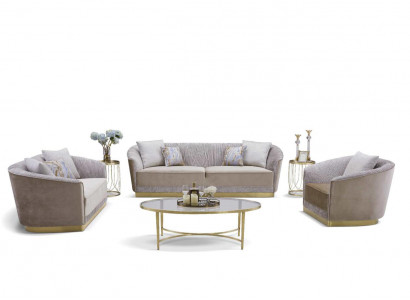 Sofagarnitur 3+2+1 Stoffsofa Sofa Couch Sitzer Textil Stoff Polster Gruppe Leder