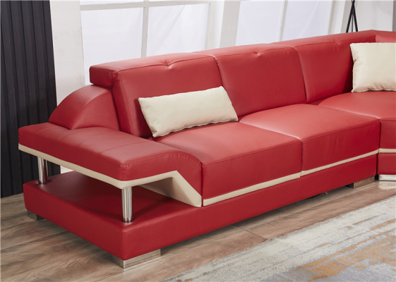 L Form Leder Wohnlandschaft Couch Polster Sitz Ecksofa Sofa Wohnzimmer