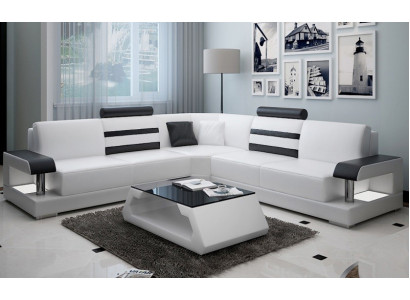 Ecksofa Leder Sofa Couch Polster Eck Sitz Wohnlandschaft Garnitur L Form