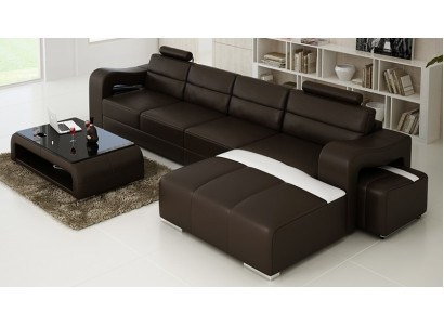 Couch Polster Garnitur Wohnlandschaft Design Ecksofa Leder Neu L Form