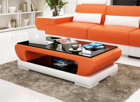 Design Glastisch Leder Couch Tisch Tische Glas Sofa Wohnzimmertische