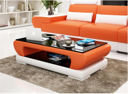 Design Glastisch Leder Couch Tisch Tische Glas Sofa Wohnzimmertische