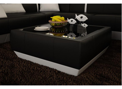 Gepolsterte Sofa Tische Schwarzer Couchtisch Glastisch Beistell Moderner
