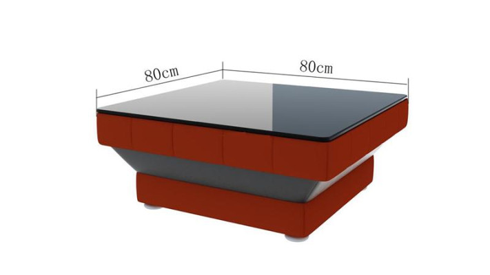 Leder Sofa Tische Schwarzer Couchtisch Glastisch Quadratischer Tisch