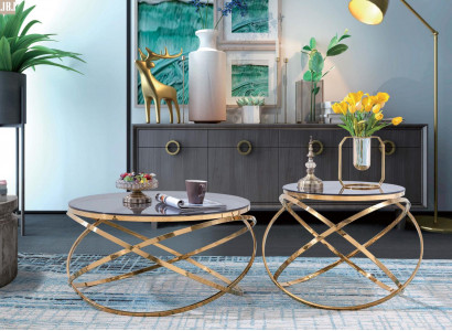 Coucht Tisch Rund Tische Runde Sofa Metall Glas Beistell Designer 