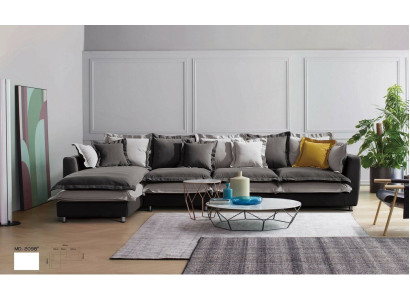 Eck Sofa Textil Sitz Polster Couch Garnitur Wohn Zimmer Landschaft Sofas