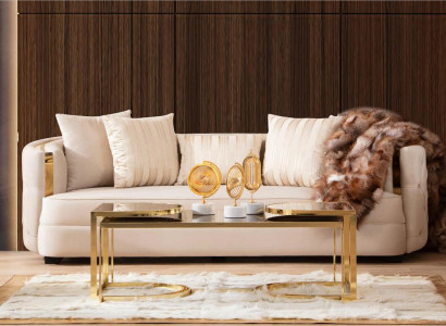 Sofa 3 Sitzer Möbel Stoff Dreisitzer Sofas Luxus Design Wohnzimmer Modern Stil