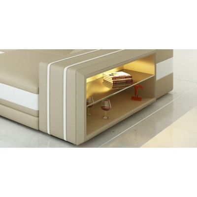 Wohnlandschaft Ecksofa Ledersofa Sofa Couch Polster Sitz Eck Garnitur DonbassB