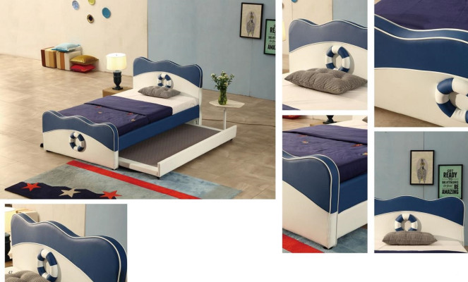 Kinderbett Bett Polster Betten Luxus Hotel Jugend 3D XXL Big 120 / 150x200cm Neu