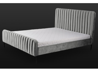 Graue Doppel Schlafzimmer Möbel Design elegant Stoff Hotel Einrichtung