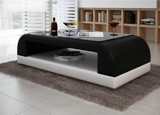 Sofatisch Glas Design Kaffee Tisch Wonzimmer Leder Couch Beistell Sofa