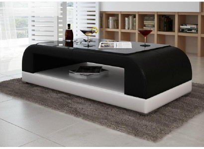 Sofatisch Glas Design Kaffee Tisch Wonzimmer Leder Couch Beistell Sofa