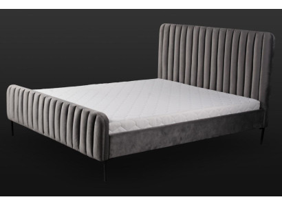 Graue Doppelschlafzimmer Holzmöbel Design elegant Stoff klassische Möbel neu