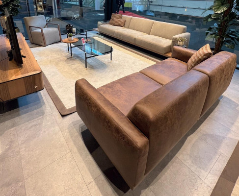 Sessel 1 Sitzer Sofa Textil Stoff Couchen Polster Design Möbel Neu Grau