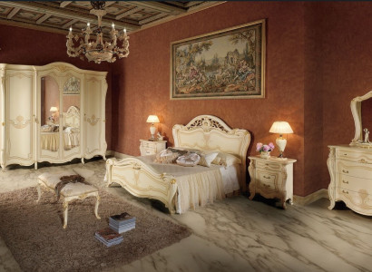 Schlafzimmer Design Luxus Set Betten Sets Bett Nachttisch Kleiderschrank 7 tlg.