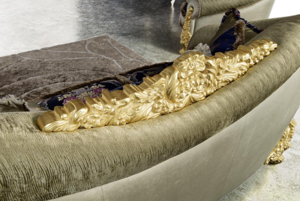 Sofa Couch Samt Polster Sitz 3+1+1 Sitzer Design Couchen Sofas Holz Neu Garnitur