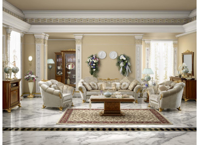 Wohnzimmer Stoff Couch Sofagarnitur Set 3+1+1 Sitzer Sofa Sitz Polster Italien